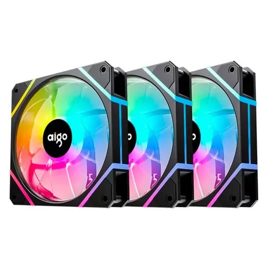 Fan para Gabinete Aigo AM12 Pro RGB 3 en 1 - Negro