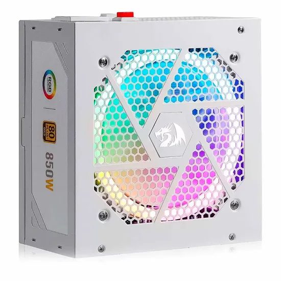 Fuente de Poder Redragon RGPS GC-PS007W-1 ATX 850W 80 Plus Gold PFC Activo Full Modular RGB - Blanco