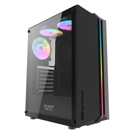 Gabinete Gamer Aigo Darkflash DK151 RGB Mid Tower - Negro (3 Fans Argb)