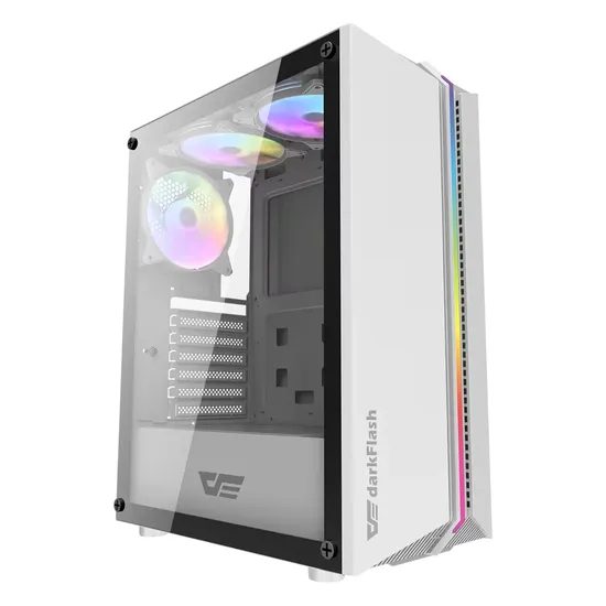 Gabinete Gamer Aigo Darkflash DK151 RGB Mid Tower - Blanco (3 Fans Argb)