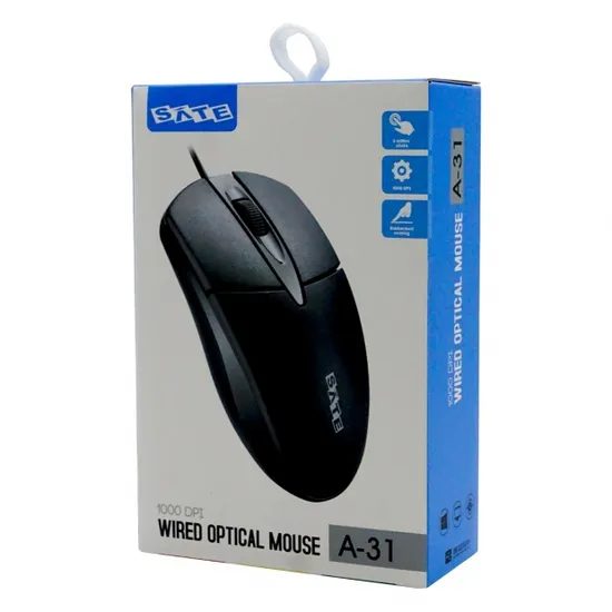 Mouse Sate A-31 Optico USB Negro