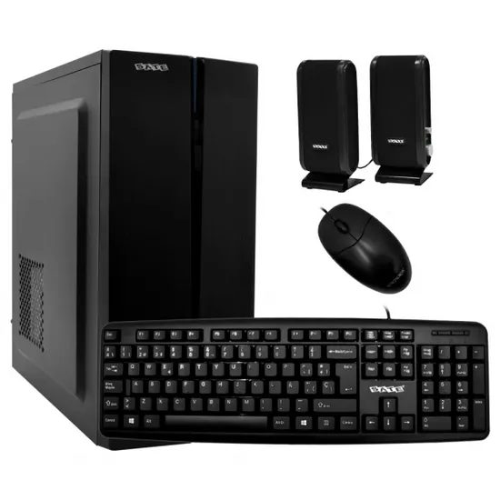 Kit, Gabinete Satelite K704, Mid Tower, Fuente de Poder 200W, Speaker, Mouse, Teclado Español, ATX, Negro