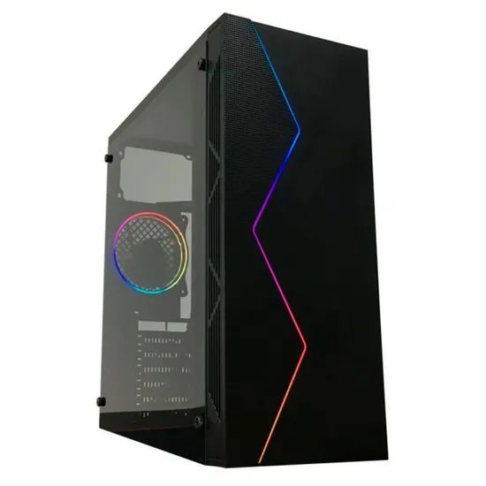 Gabinete Gamer Satélite K884, Mid Tower, Argb, ATX, Lateral Acrílico, 1X Fan 120MM, Negro