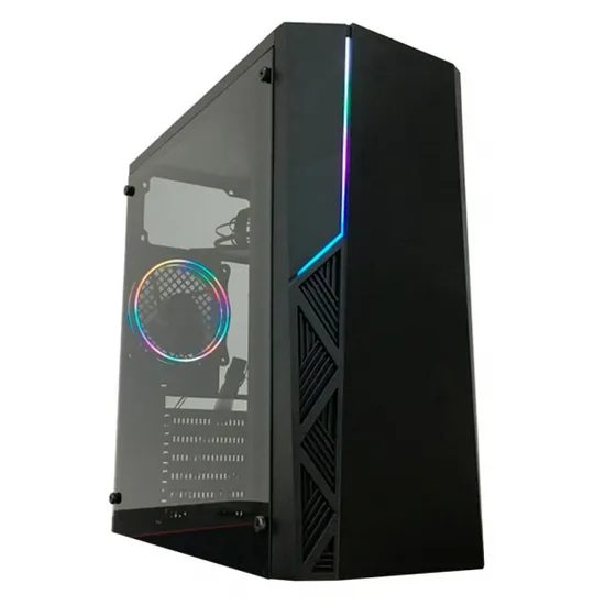 Gabinete Gamer Satélite K883, Mid Tower, Argb, ATX, Lateral Acrílico, 1X Fan 120MM, Negro