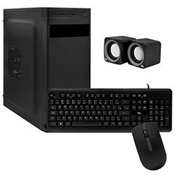 Gabinete Kit Mtek DK01 Fuente 500W / Speaker / Mouse / Teclado Portugués - Negro