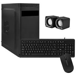 Gabinete Kit Mtek DK01 Fuente 500W / Speaker / Mouse / Teclado Español - Negro