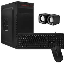 Gabinete Kit Mtek DK03 Fuente 500W / Speaker / Mouse / Teclado Español - Negro