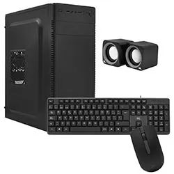 Gabinete Kit Mtek DK04 Fuente 500W / Speaker / Mouse / Teclado Español - Negro