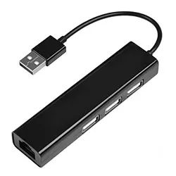 Hub USB 2.0 Satellite A-HUB40 3 Puertos / USB 2.0 / RJ-45 - Negro