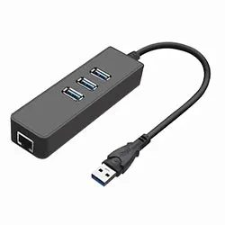 Hub USB 3.0 Satellite A-HUB41 3 Puertos / 3 USB 3.0 / RJ-45 / 1000MBPS - Negro