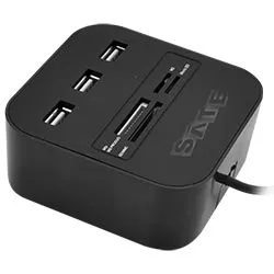 Hub USB 2.0 + Lector de Tarjeta Satellite A-HUB07 3 Puertos / SD / MS / Pro Duo / M2
