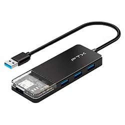 Hub USB 3.0 FTX CT-HUBT1-PB 4 Puertos / 4 USB 3.0 / USB-C Hembra - Gris