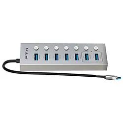 Hub USB 3.0 FTX CT-HUBU7-Ag 7 Puertos / 7 USB 3.0 / USB-C Hembras - Gris