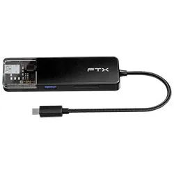 Hub USB-C FTX CT-HUBT4-PB 6 Puertos / HDMI / 2 USB / SD / TF / USB-C Hembra - Negro