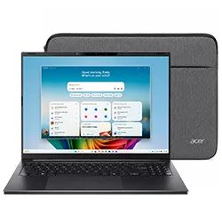 Notebook Acer Swift Go 16 Ai SFG16-A71T-R5UY AMD Ryzen Ai 7 445 Pantalla Touch Wuxga 16" / 16GB de Ram / 1TB SSD / WIN11HOME - Obsidian Negro (Inglés)